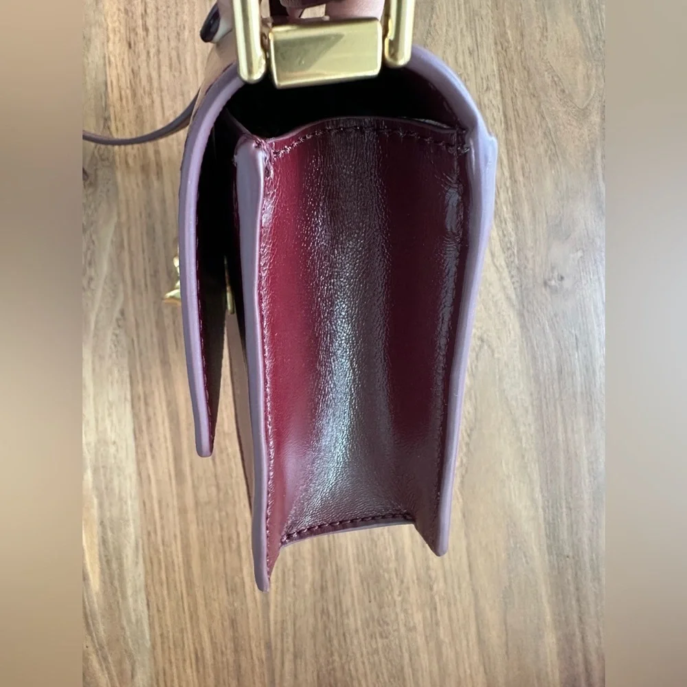 Ted Baker Rosalie Crossbody Bag – Burgundy with Gold Knot Hardware - Picture 16 of 16